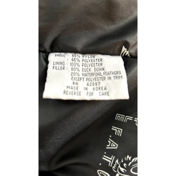 Triple Fat Goose Duck Black Down Puffer Stadium Coat Faux Fur Collar Size Small - Picture 6 of 13